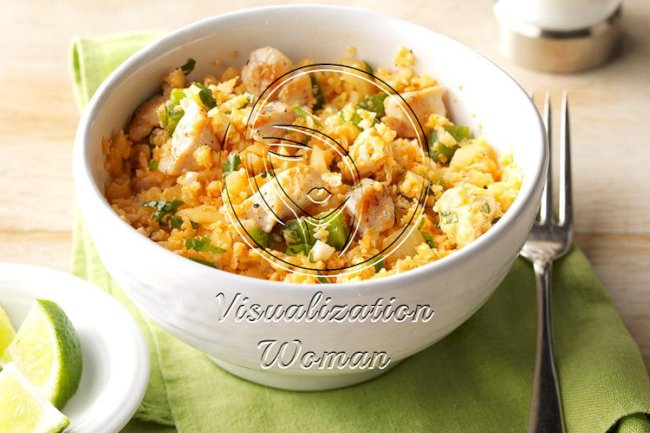 Chicken & Spanish Cauliflower “Rice”