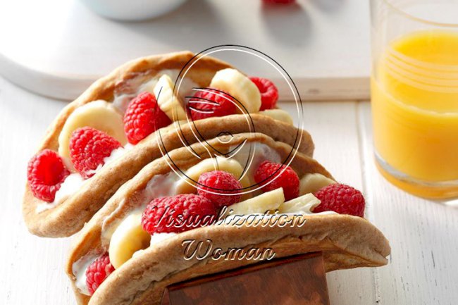 Raspberry-Banana Breakfast Tacos