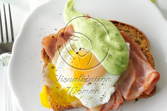 Southwestern Eggs Benedict with Avocado Sauce