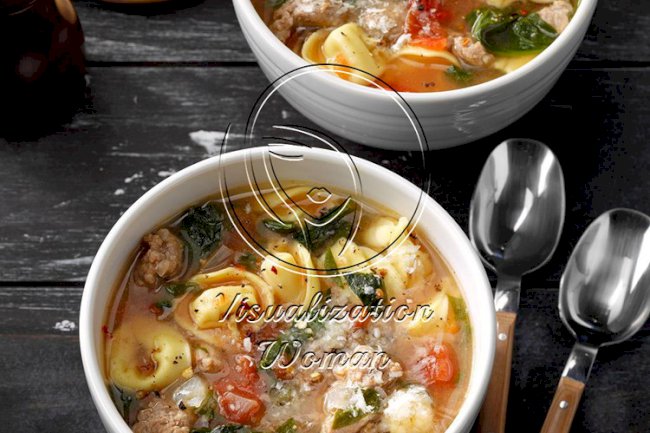 Rustic Italian Tortellini Soup