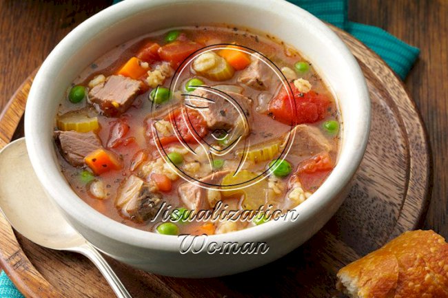 Beef Barley Soup for 2