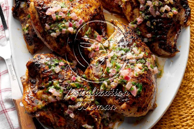 Spiced Grilled Chicken with Cilantro Butter