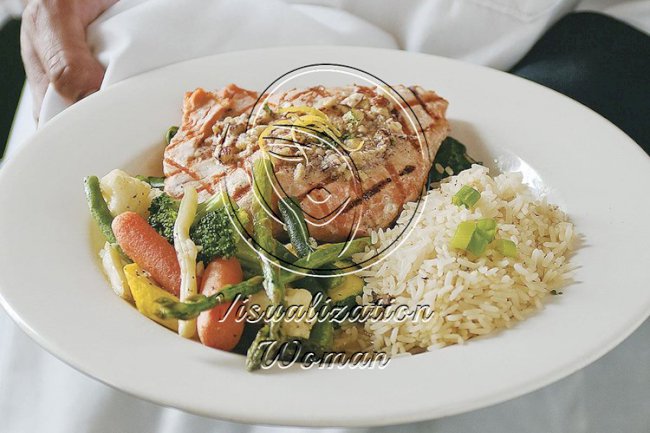 Wild Salmon with Hazelnuts Over Spinach