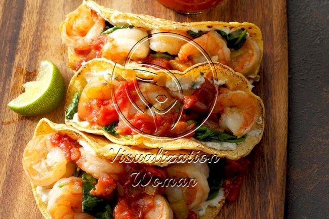 Spinach, Shrimp and Ricotta Tacos