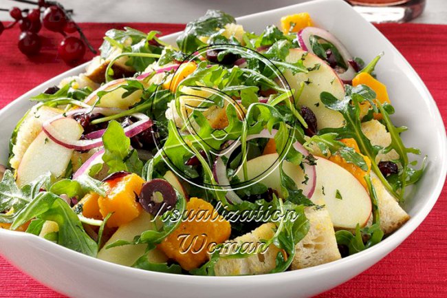 Winter Panzanella with Apple Dressing