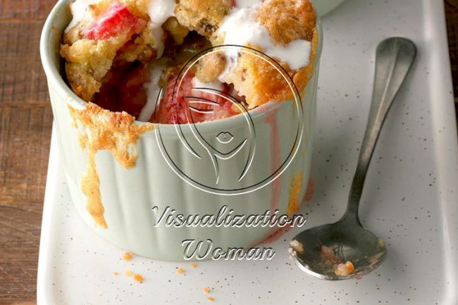 Pecan Strawberry Rhubarb Cobbler