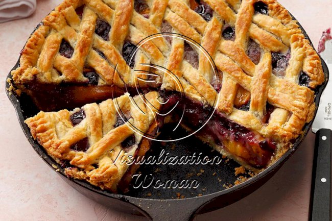 Cast-Iron Cherry-Berry Peach Pie