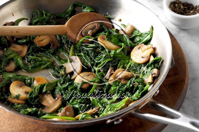 Mushroom and Spinach Saute