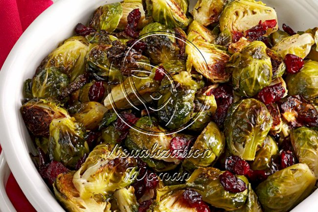 Roasted Brussels Sprouts with Cranberries
