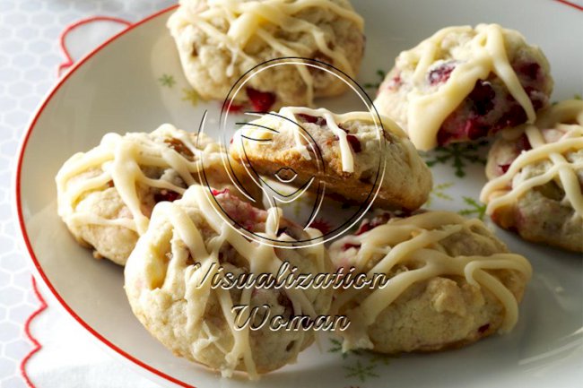 Cranberry Cookies with Browned Butter Glaze