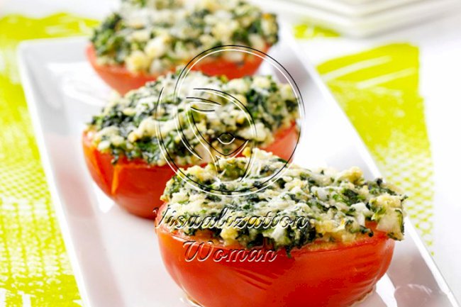 Spinach-Topped Tomatoes