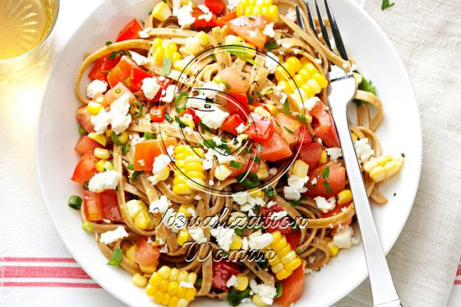 Fresh Corn and Tomato Fettuccini