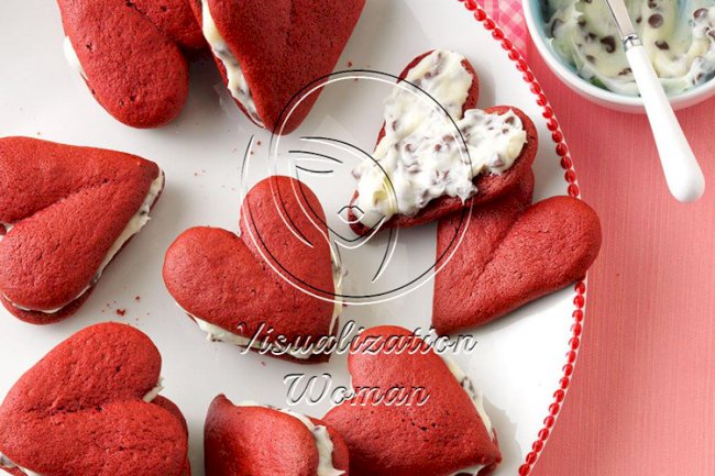 Chocolate Chip Red Velvet Whoopie Pies