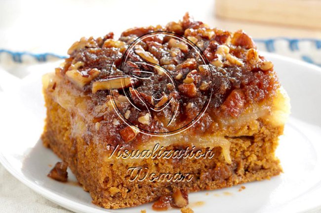 Pear Upside-Down Gingerbread