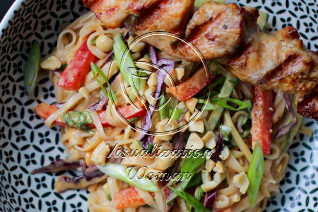 Grilled Turkey Kabobs with Thai Noodle Salad