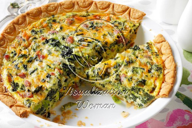 Ham & Collards Quiche