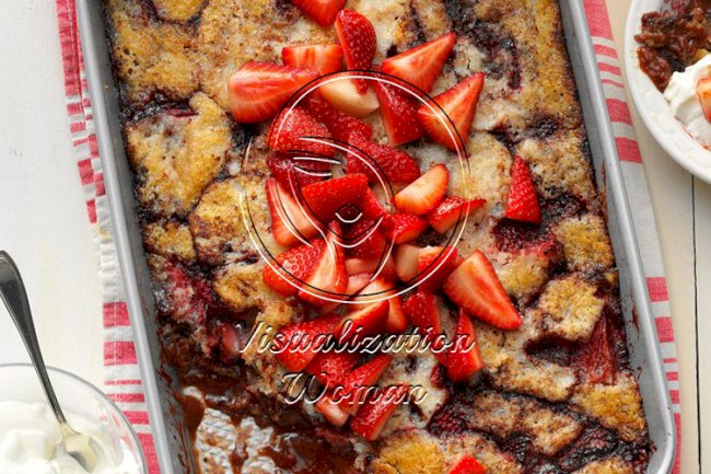 Chocolate-Covered Strawberry Cobbler