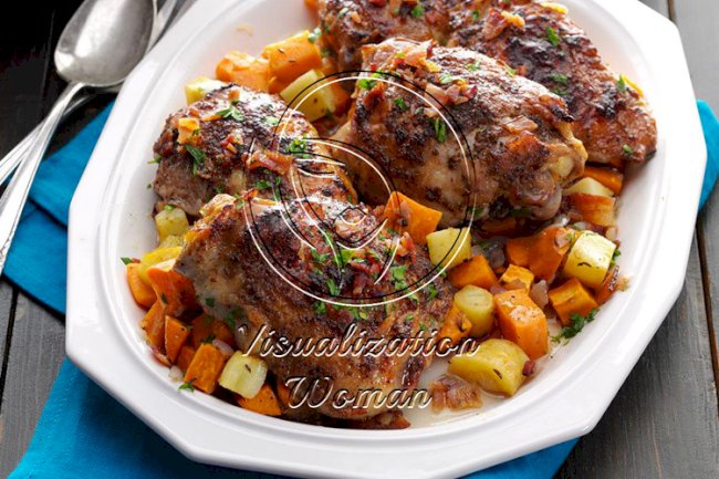 Balsamic Roasted Chicken Thighs with Root Vegetables