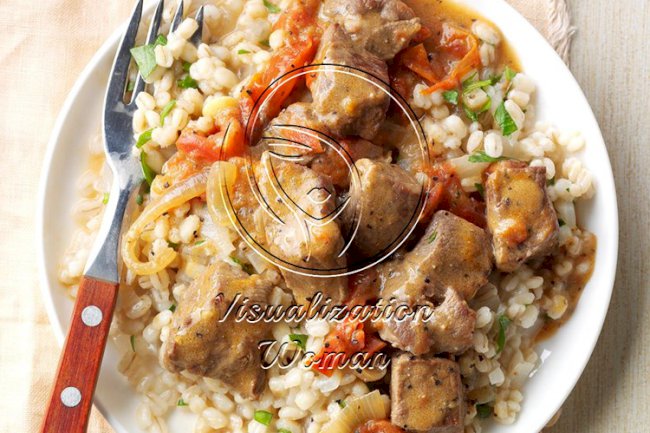 Barley Risotto and Beef Stroganoff