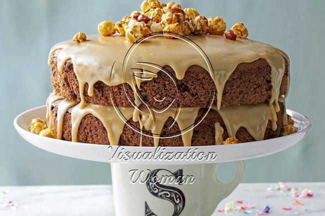 Chocolate Spice Layer Cake with Caramel Icing