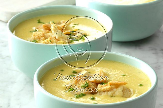 Garlicky Cheddar Cheese Bisque