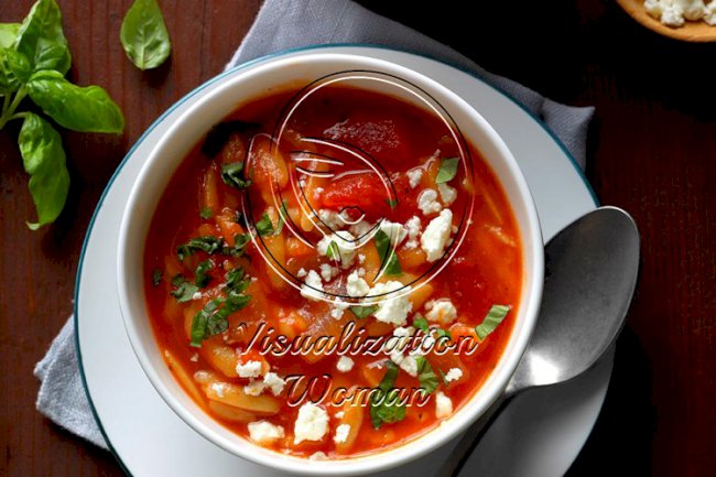 Greek Tomato Soup with Orzo