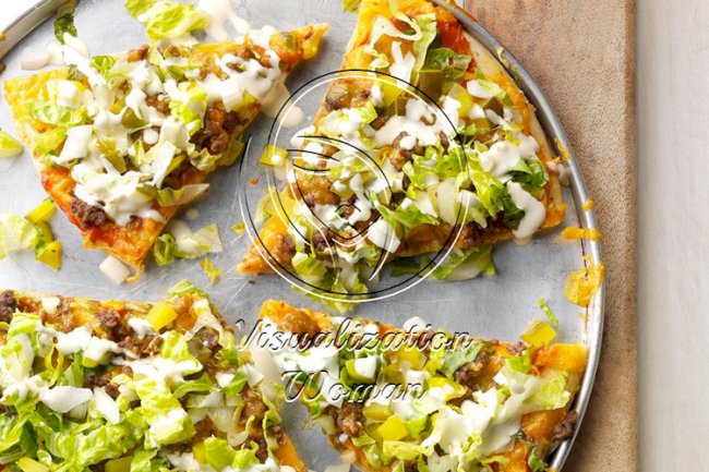 Dill Pickle Hamburger Pizza