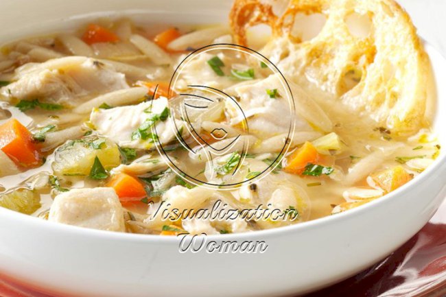 Mediterranean Chicken Orzo Soup