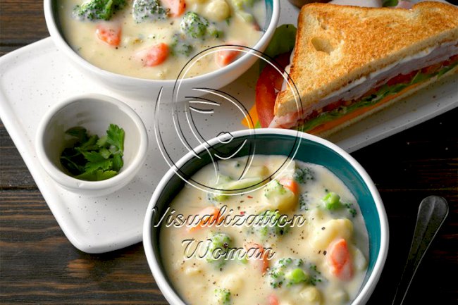 Cauliflower Broccoli Cheese Soup