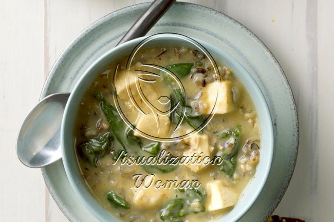Chicken Wild Rice Soup with Spinach