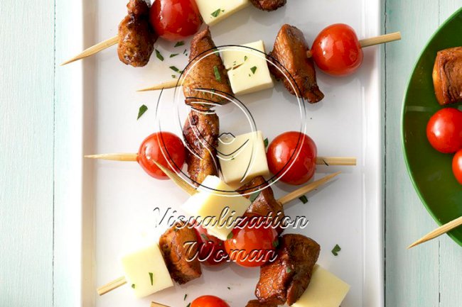 Cold Chicken-Cheese Kabobs