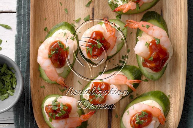 Shrimp and Cucumber Canapes