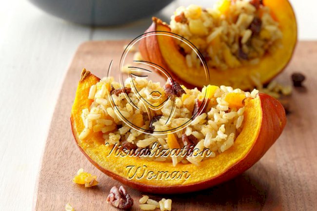 Scented Rice in Baked Pumpkin