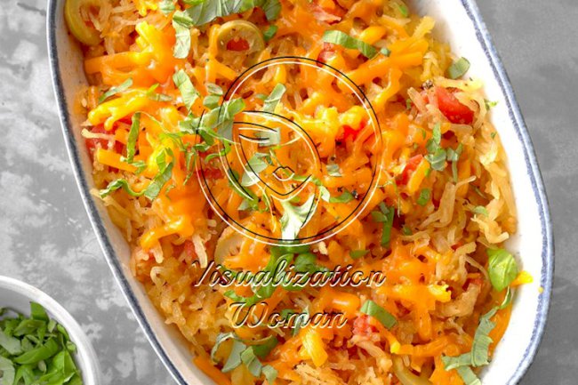 Spaghetti Squash with Tomatoes and Olives