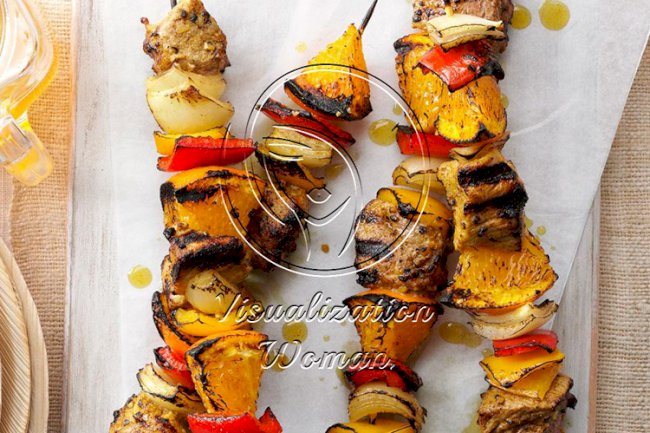 Curried Pork & Orange Kabobs