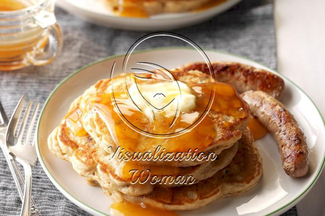 Apple Pancakes with Cider Syrup