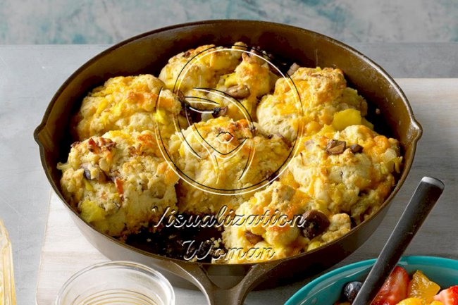 Cast-Iron Loaded Breakfast Biscuits