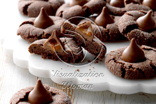 Chocolate Caramel Kiss Cookies