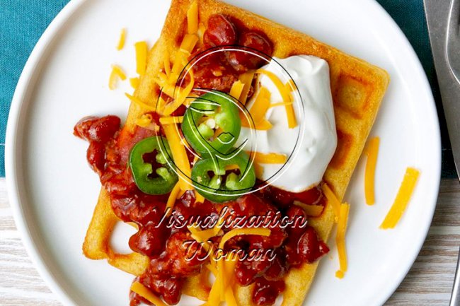 Chili-Topped Cornbread Waffles