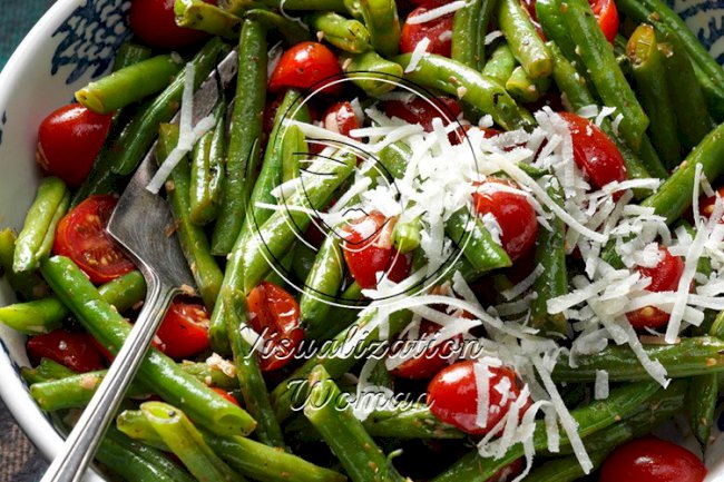Roasted Italian Green Beans & Tomatoes