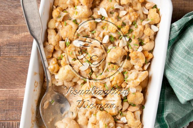 Cashew Cauliflower and Leek Gratin