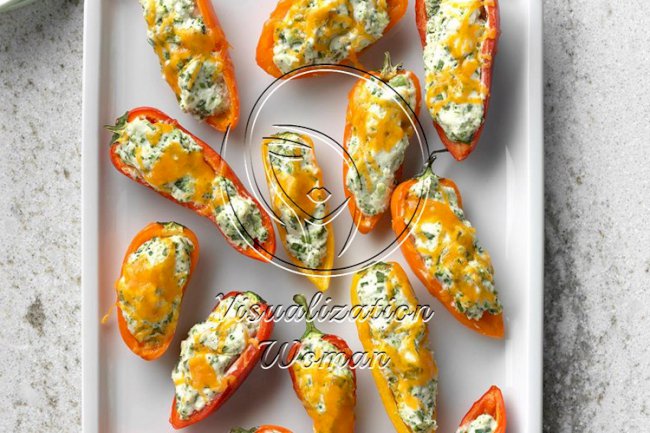 Broccoli & Chive Stuffed Mini Peppers