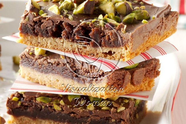 Pistachio Brownie Toffee Bars
