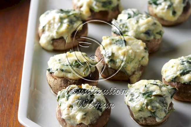 Spinach Dip-Stuffed Mushrooms