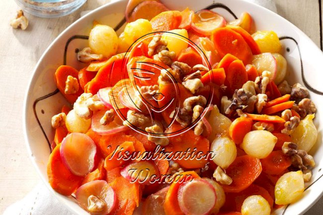 Orange-Glazed Carrots, Onions & Radishes