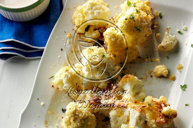 Roasted Cauliflower with Tahini Yogurt Sauce