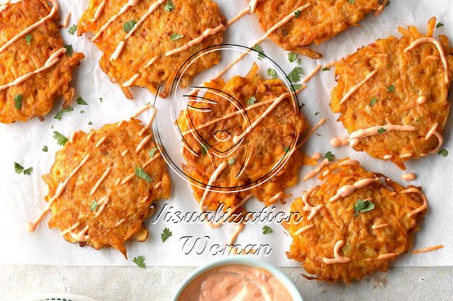 Harissa Sweet Potato Fritters