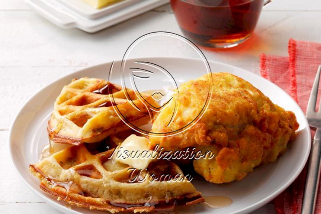 Savory Mustard Chicken and Stuffing Waffles