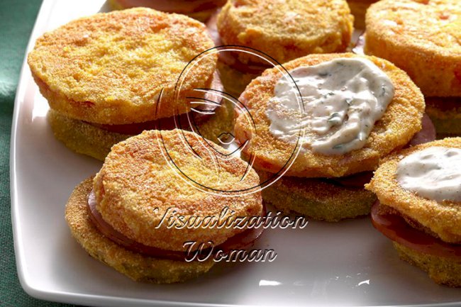 Air-Fryer Green Tomato Stacks