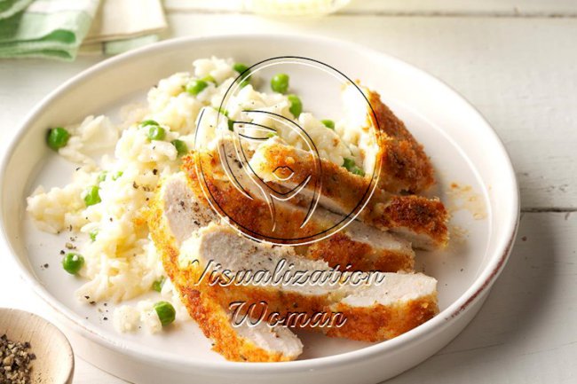 Parmesan Chicken with Lemon Rice